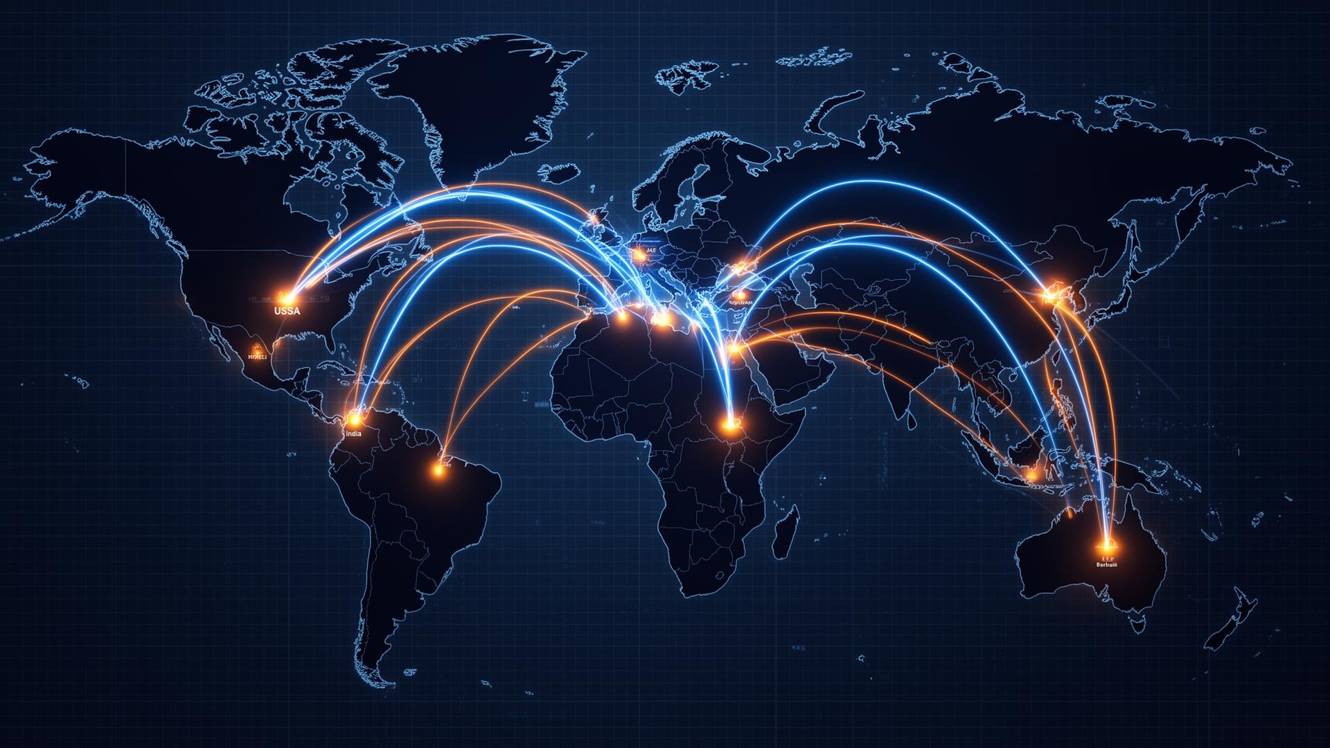 World map showing Horizon BIM Solutions' global delivery network
